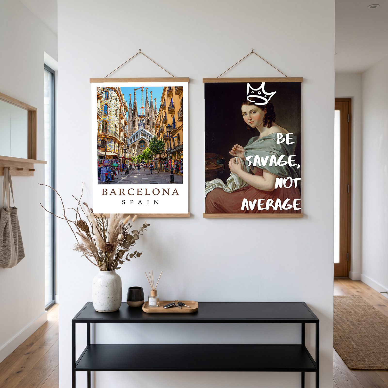 Barcelona Spain Travel Poster — Sagrada Familia Cityscape Print