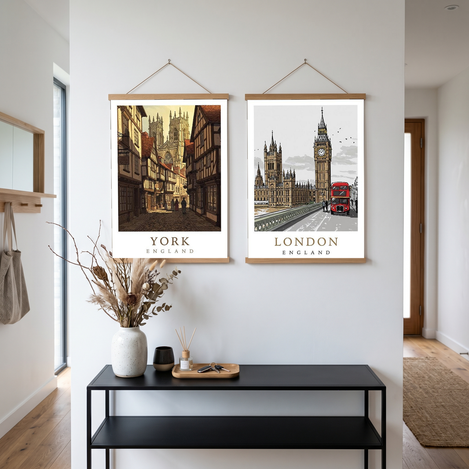York England Travel Poster — Shambles Medieval City York Minster Print