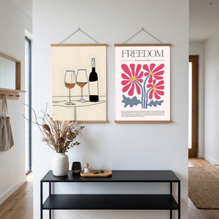 Minimalist Wine Line Art Print – Modern Kitchen & Bar Cart Poster