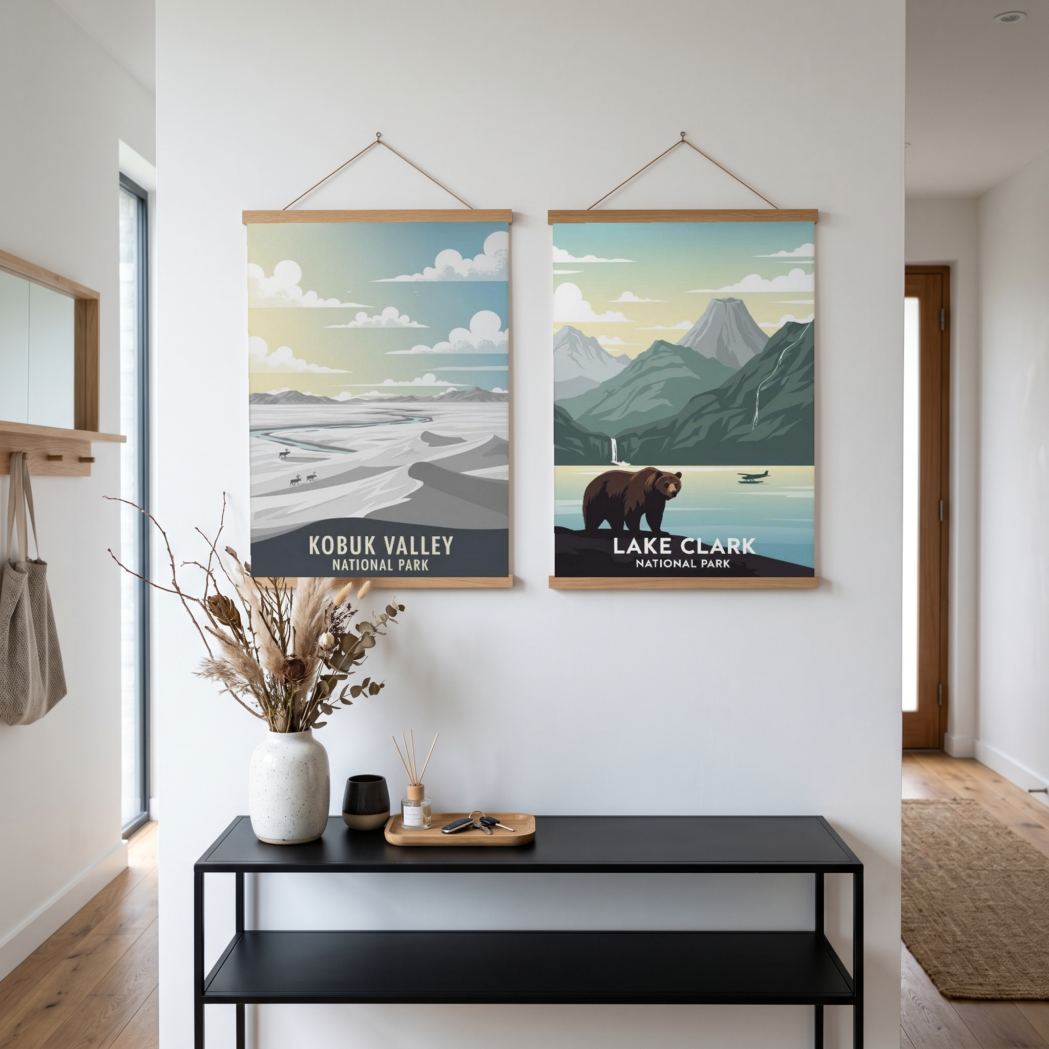 Kobuk Valley National Park Poster — Vintage Alaska Arctic Sand Dunes Caribou