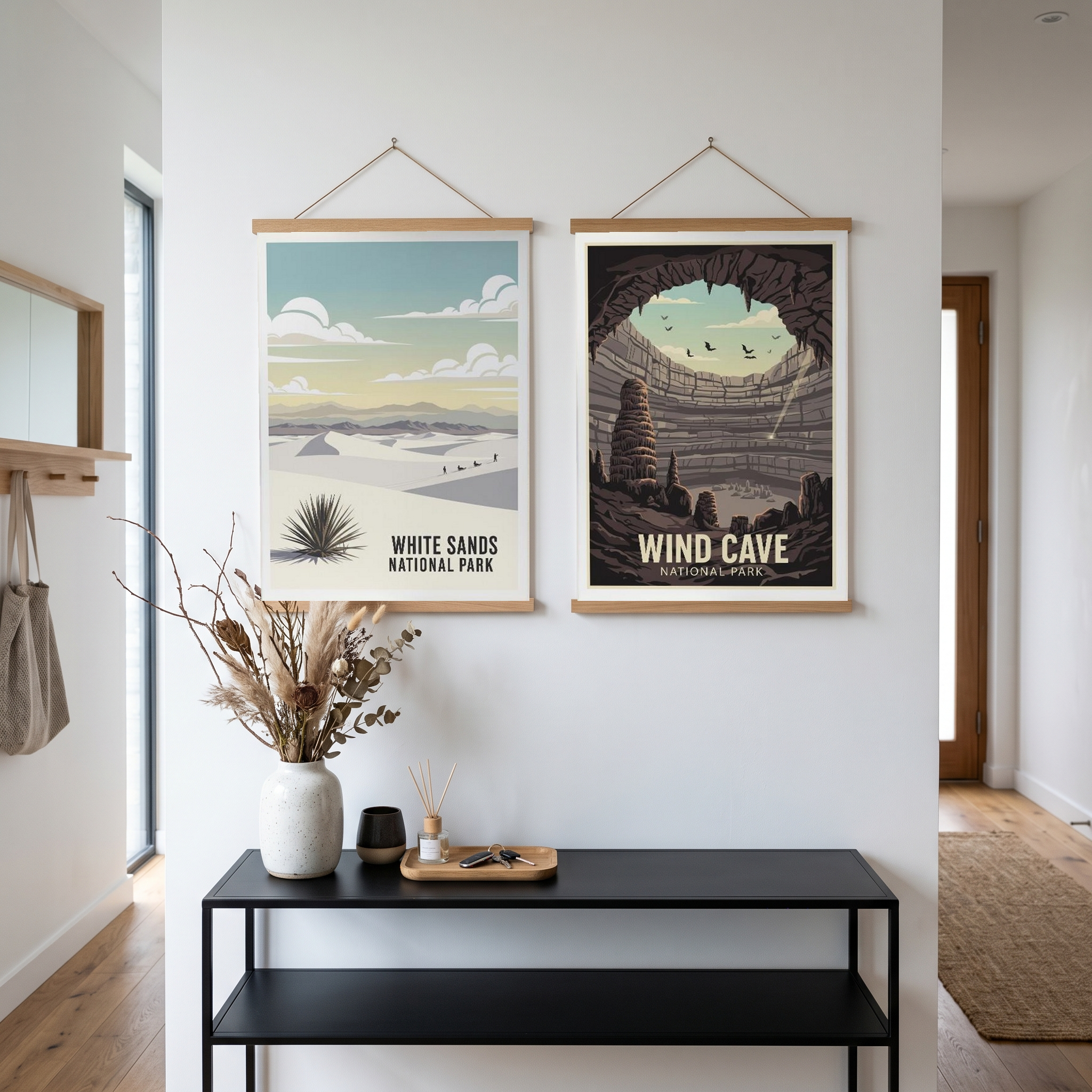 White Sands National Park Poster — Vintage New Mexico Gypsum Dunes Sledding Print