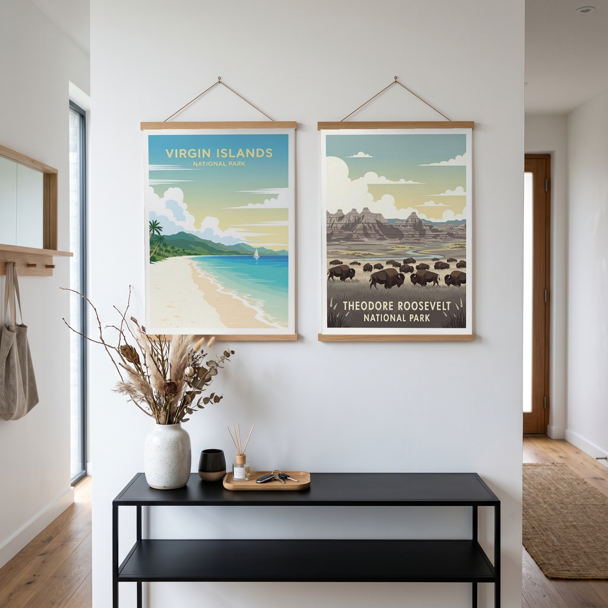 Virgin Islands National Park Poster — Vintage St. John Caribbean Beach Sailboat Print