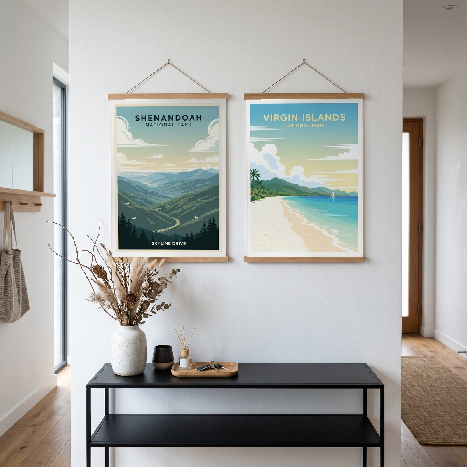 Shenandoah National Park Poster — Vintage Virginia Skyline Drive Deer Print