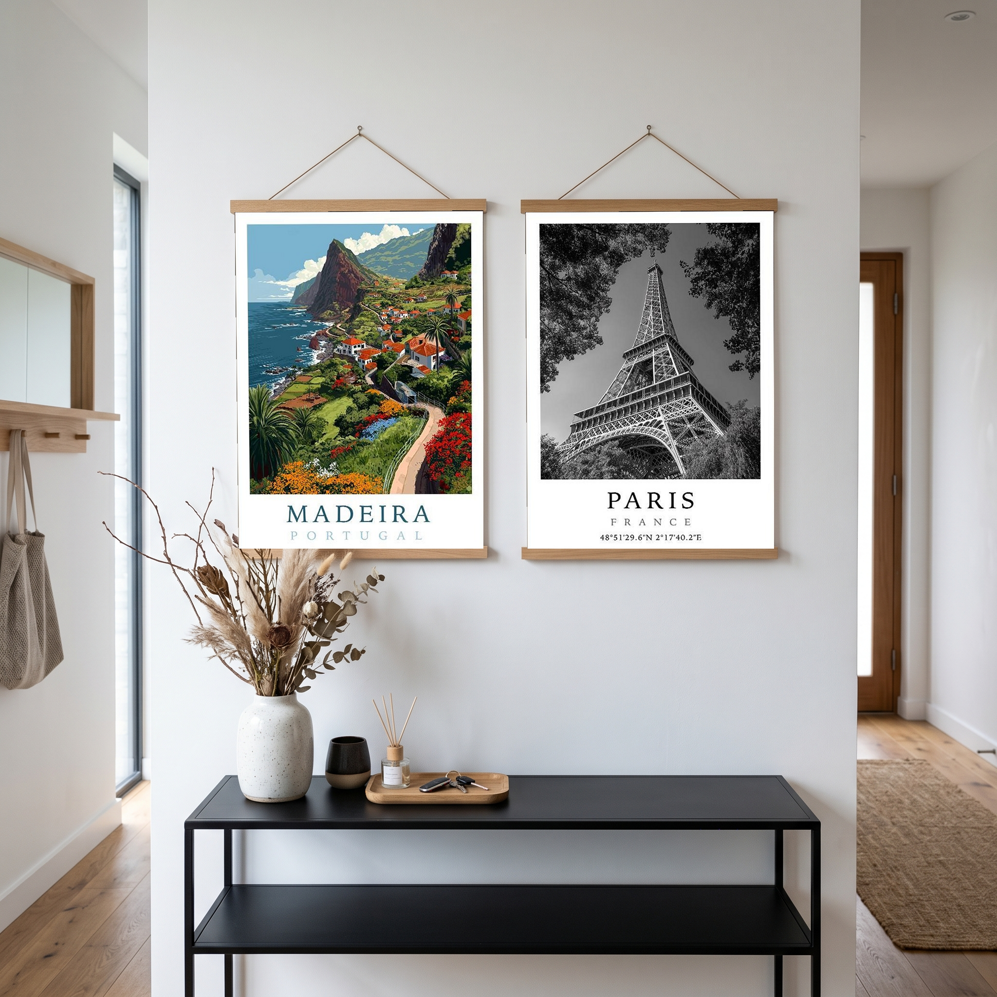 Madeira Portugal Travel Poster — Vintage Island Cliffs Print