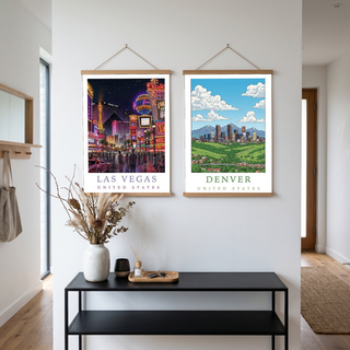 Las Vegas Travel Poster — Neon Strip Night Cityscape Print