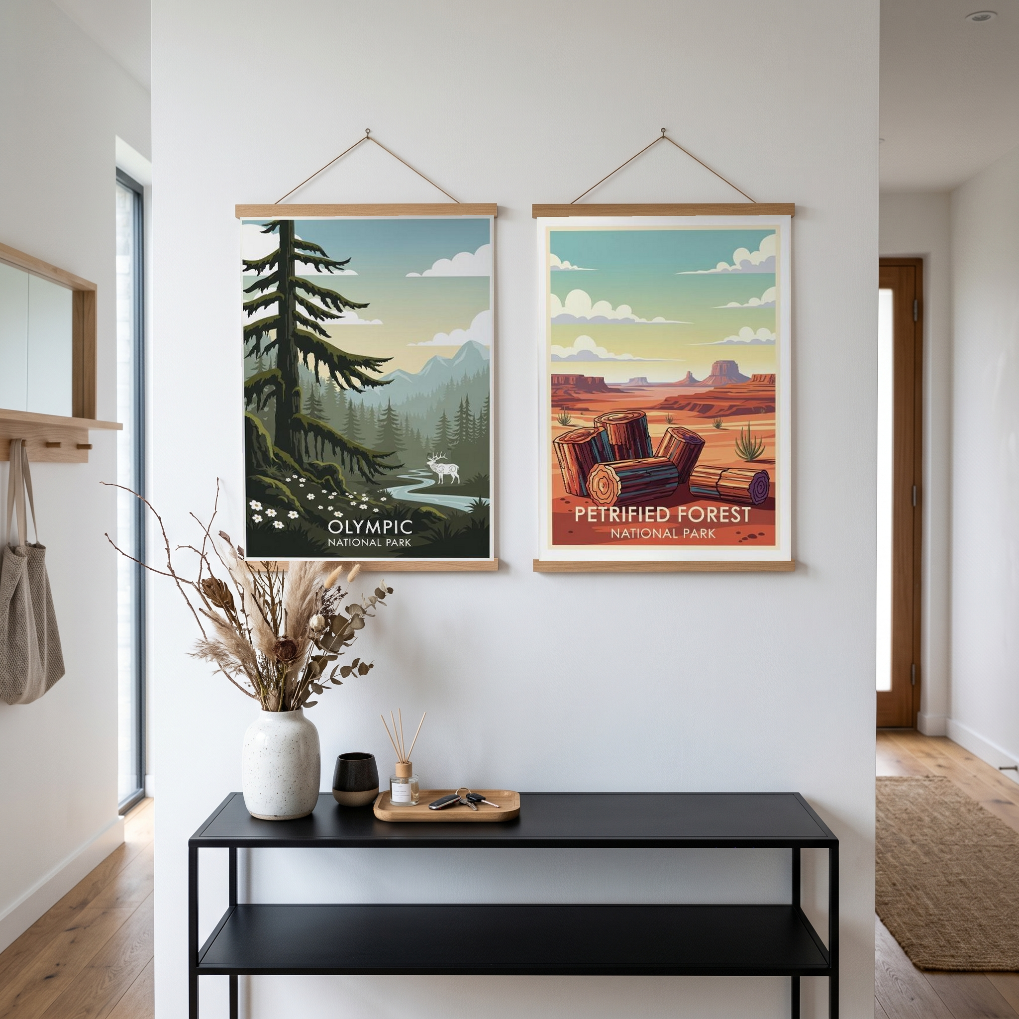 Olympic National Park Poster — Vintage Washington Roosevelt Elk Old-Growth Print