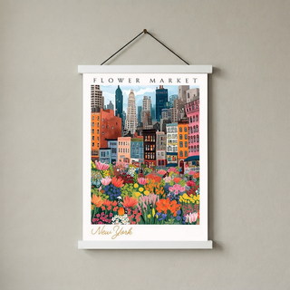 New York Flower Market — Vibrant Cityscape Botanical Wall Art Print