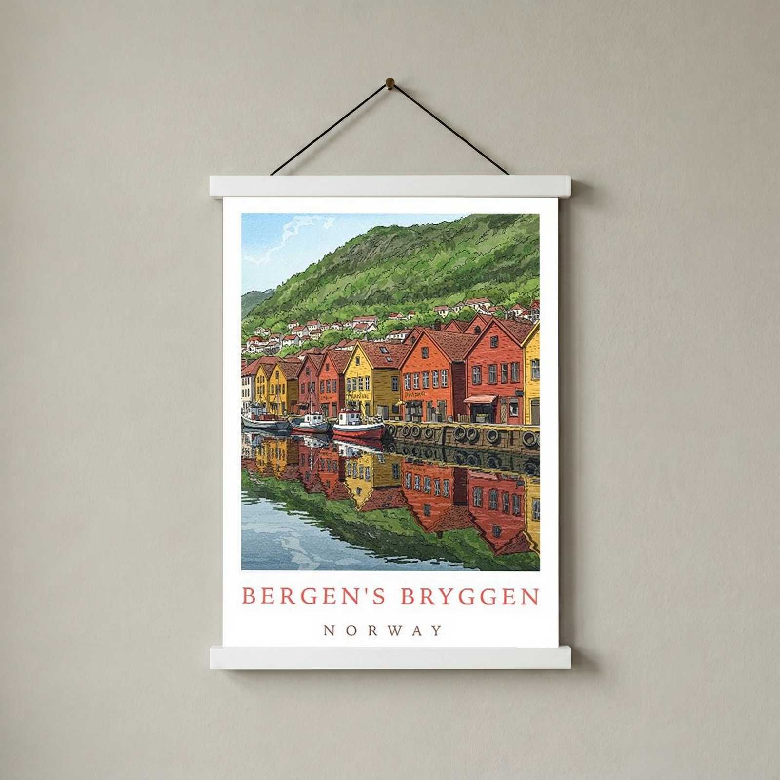 Bergen Bryggen Norway — Hanseatic Harbor Wall Art Print