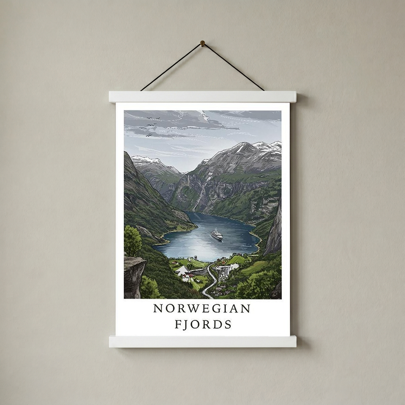 Norwegian Fjords — Geirangerfjord Scenic Travel Wall Art Print