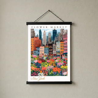 New York Flower Market — Vibrant Cityscape Botanical Wall Art Print