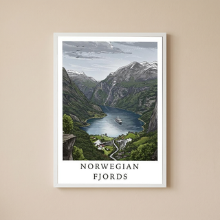 Norwegian Fjords — Geirangerfjord Scenic Travel Wall Art Print