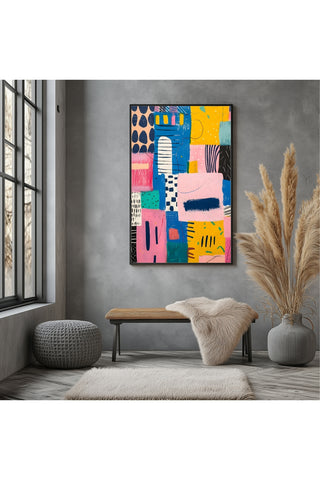 Vibrant Collage Wall Art Print — Bold Mixed Media Poster