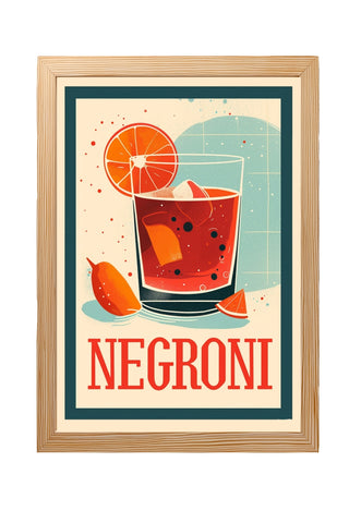 The Negroni Wall Art Print — Italian Bitter Classic Cocktail Poster