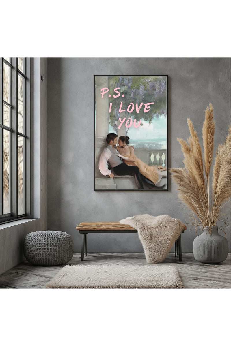 P.S. I Love You Wall Art Print — Romantic Love Letter Quote Poster