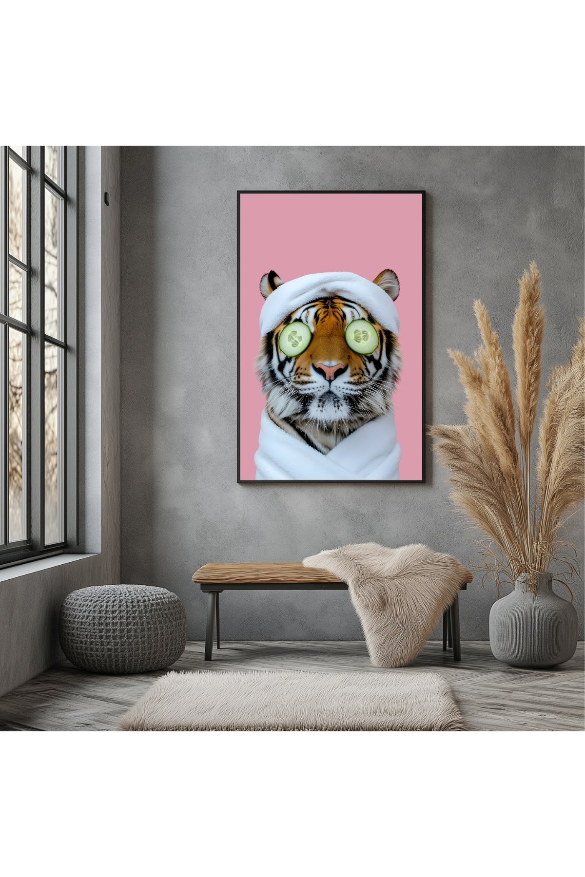 Tiger Retreat Wall Art Print — Bold Animal Portrait Poster