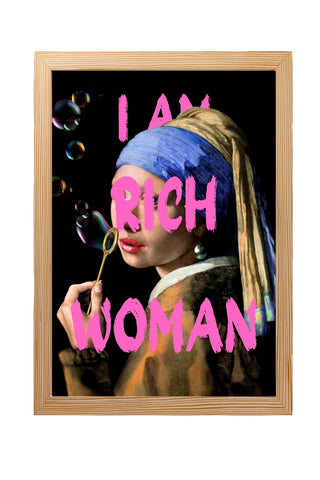 She is Rich Wall Art Print — Abundance Empowerment Quote Poster