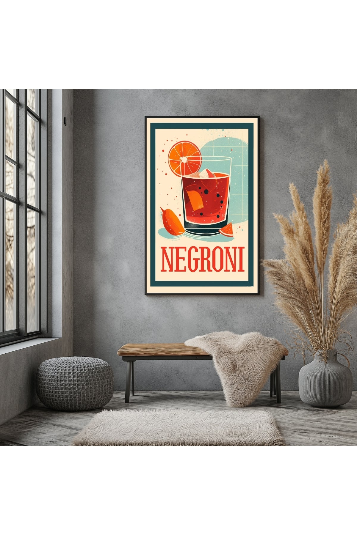The Negroni Wall Art Print — Italian Bitter Classic Cocktail Poster