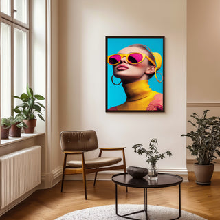 Futuristic Diva Wall Art Print — Bold Pop Portrait Poster