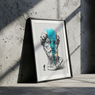 Lost Paradise Atlantis — Surreal Poseidon Bust Wall Art Print