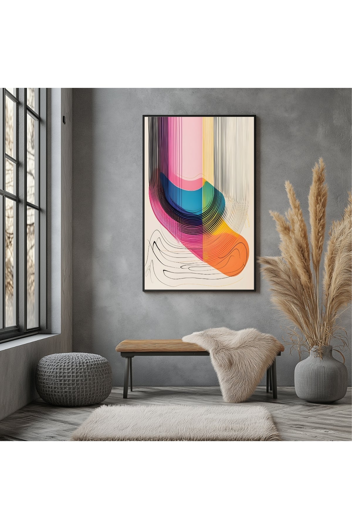 Vivid Flow Wall Art Print — Bold Fluid Abstract Poster