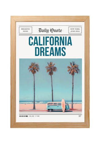 California Dreams Wall Art Print — Pacific Coast Sunset Poster