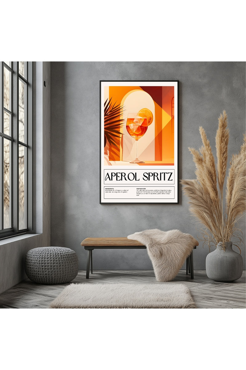 Aperol Spritz Wall Art Print — Italian Summer Cocktail Poster