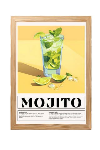 The Mojito Wall Art Print — Classic Cuban Rum Cocktail Poster