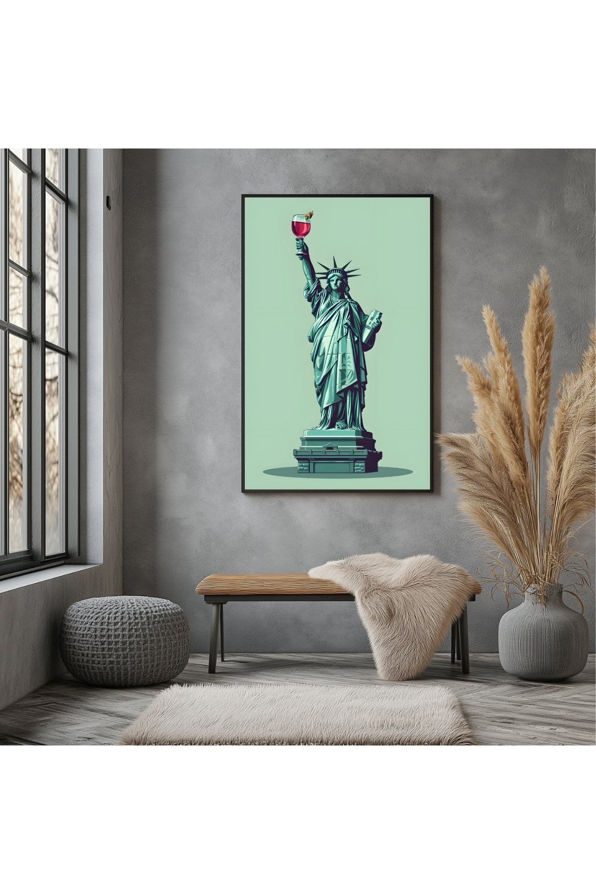 Liberty in Every Pour Wall Art Print — Wine Lover Quote Poster