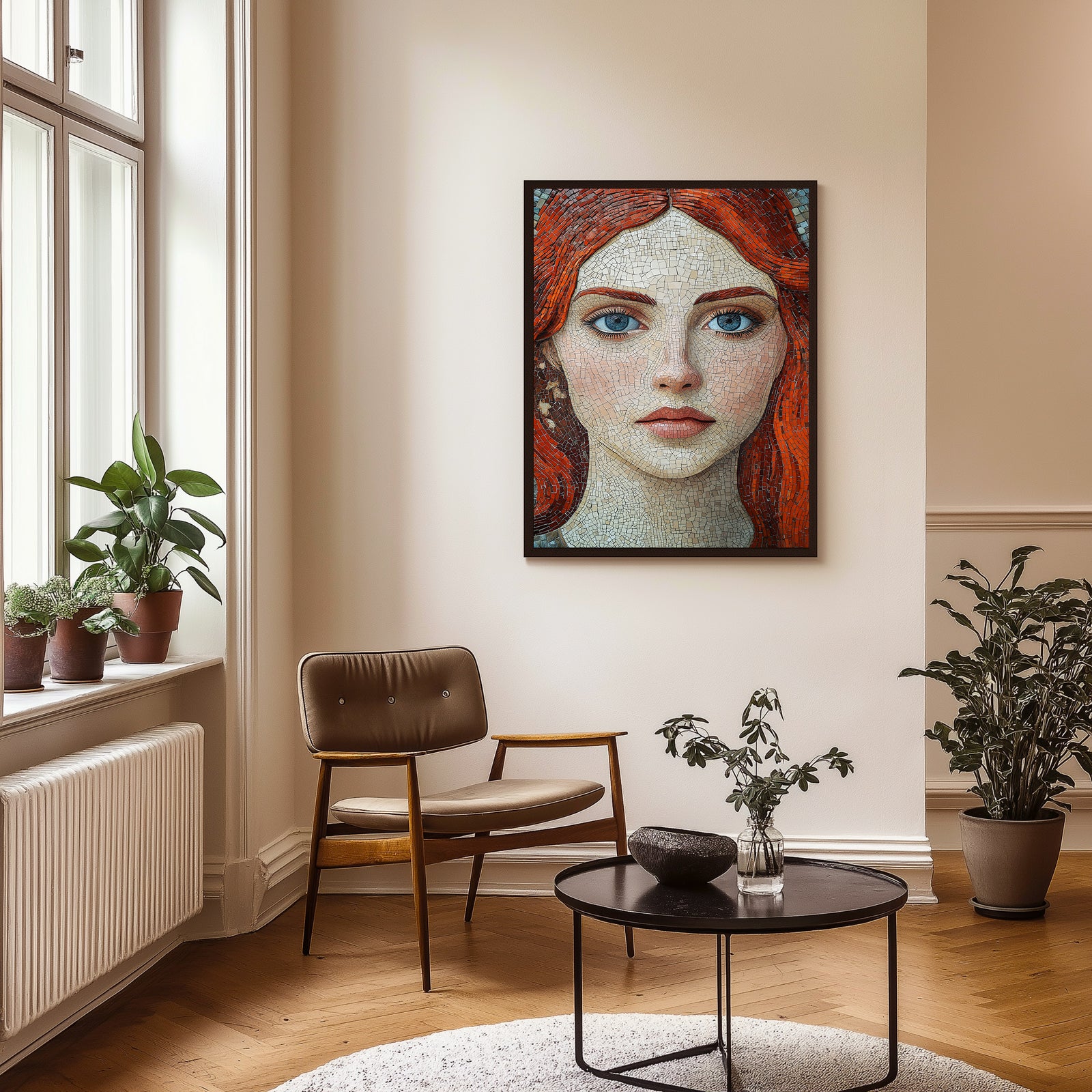 Stone and Stare Wall Art Print — Mosaic Portrait Poster
