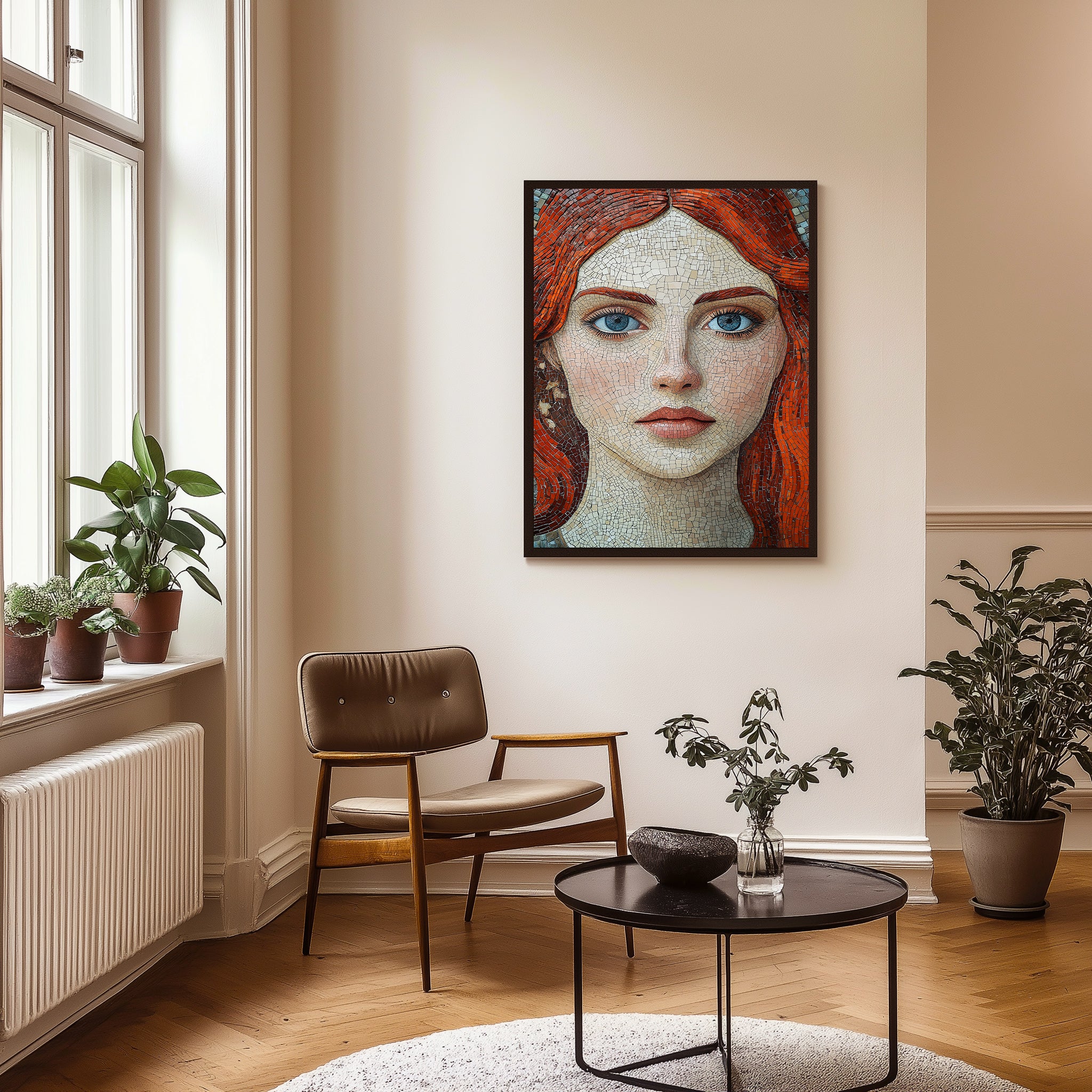 Stone and Stare Wall Art Print — Mosaic Portrait Poster