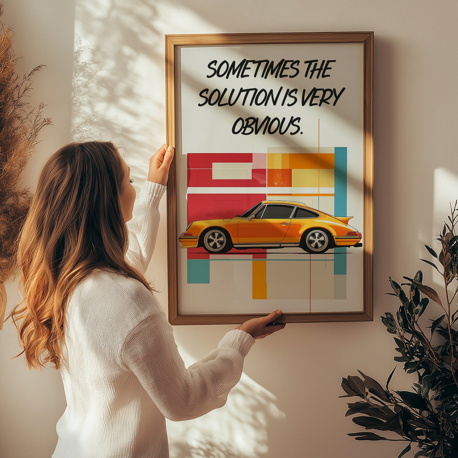 The Solution Porsche Wall Art Print — Iconic Car Silhouette Poster