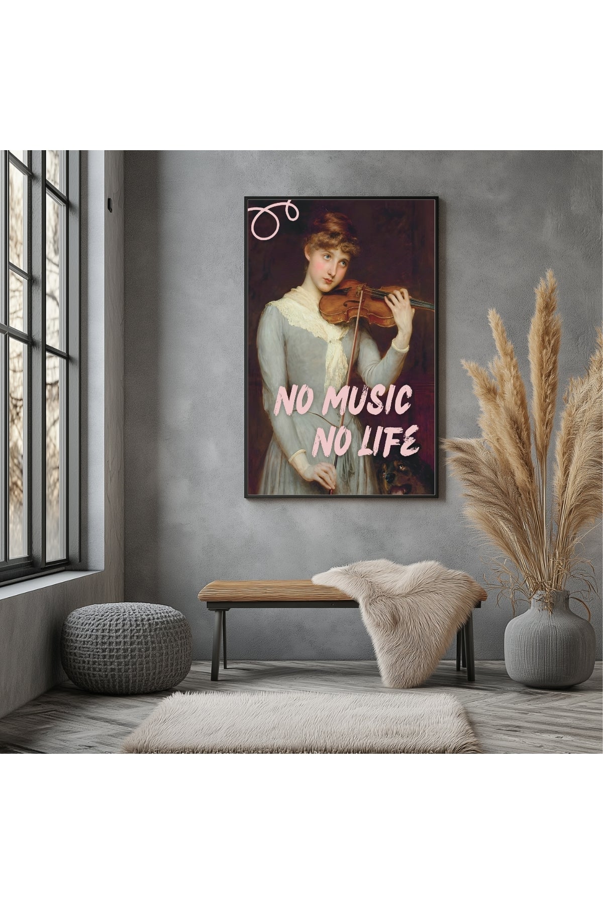 No Music No Life Wall Art Print — Music Lover Quote Poster