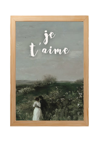 Je T'aime Wall Art Print — French Love Quote Poster