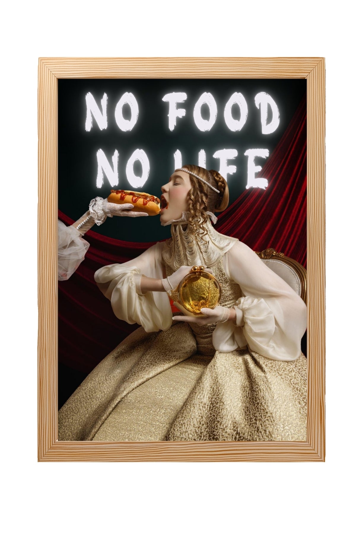 No Food No Life Wall Art Print — Funny Food Lover Quote Poster
