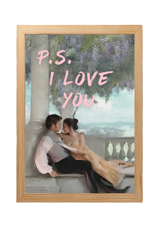 P.S. I Love You Wall Art Print — Romantic Love Letter Quote Poster