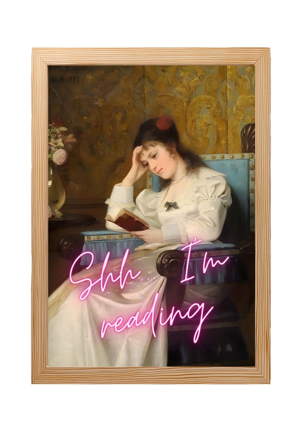 Ssh I'm Reading Wall Art Print — Book Lover Quiet Quote Poster
