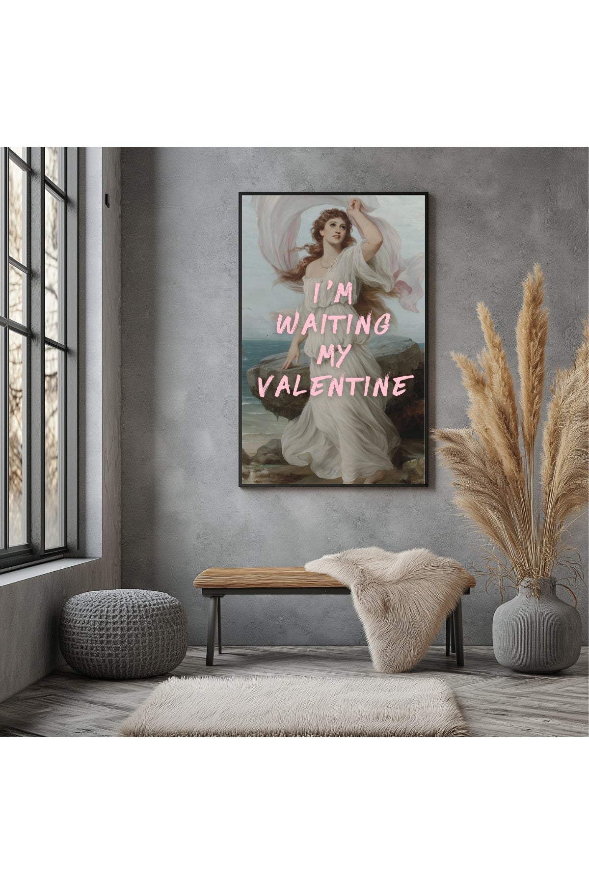 I'm Waiting My Valentine Wall Art Print — Romantic Love Quote Poster