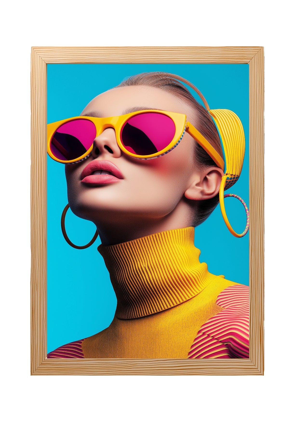 Futuristic Diva Wall Art Print — Bold Pop Portrait Poster