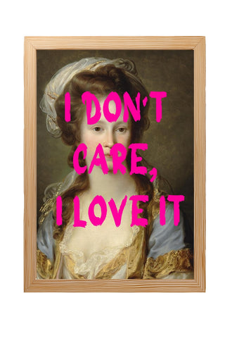 I Don't Care Wall Art Print — Cool Sarcastic Quote Poster