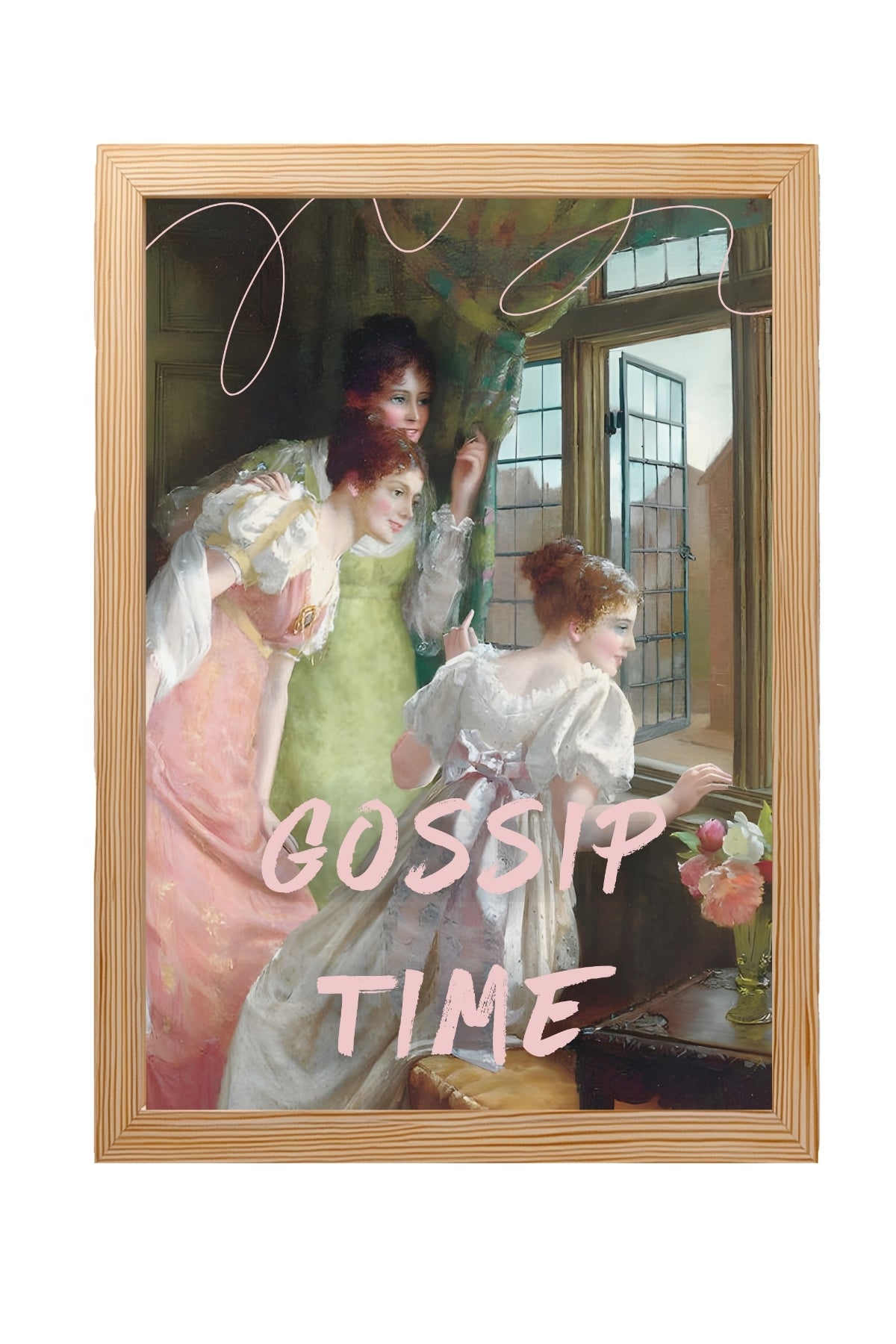 Gossip Time Wall Art Print — Playful Friends Quote Poster