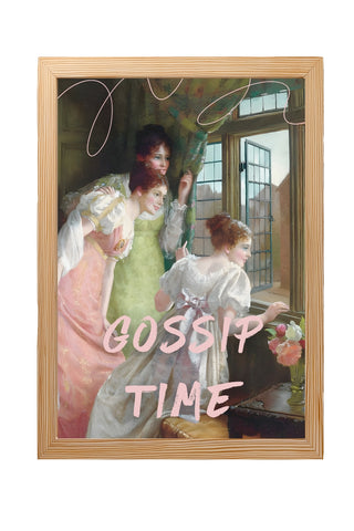Gossip Time Wall Art Print — Playful Friends Quote Poster
