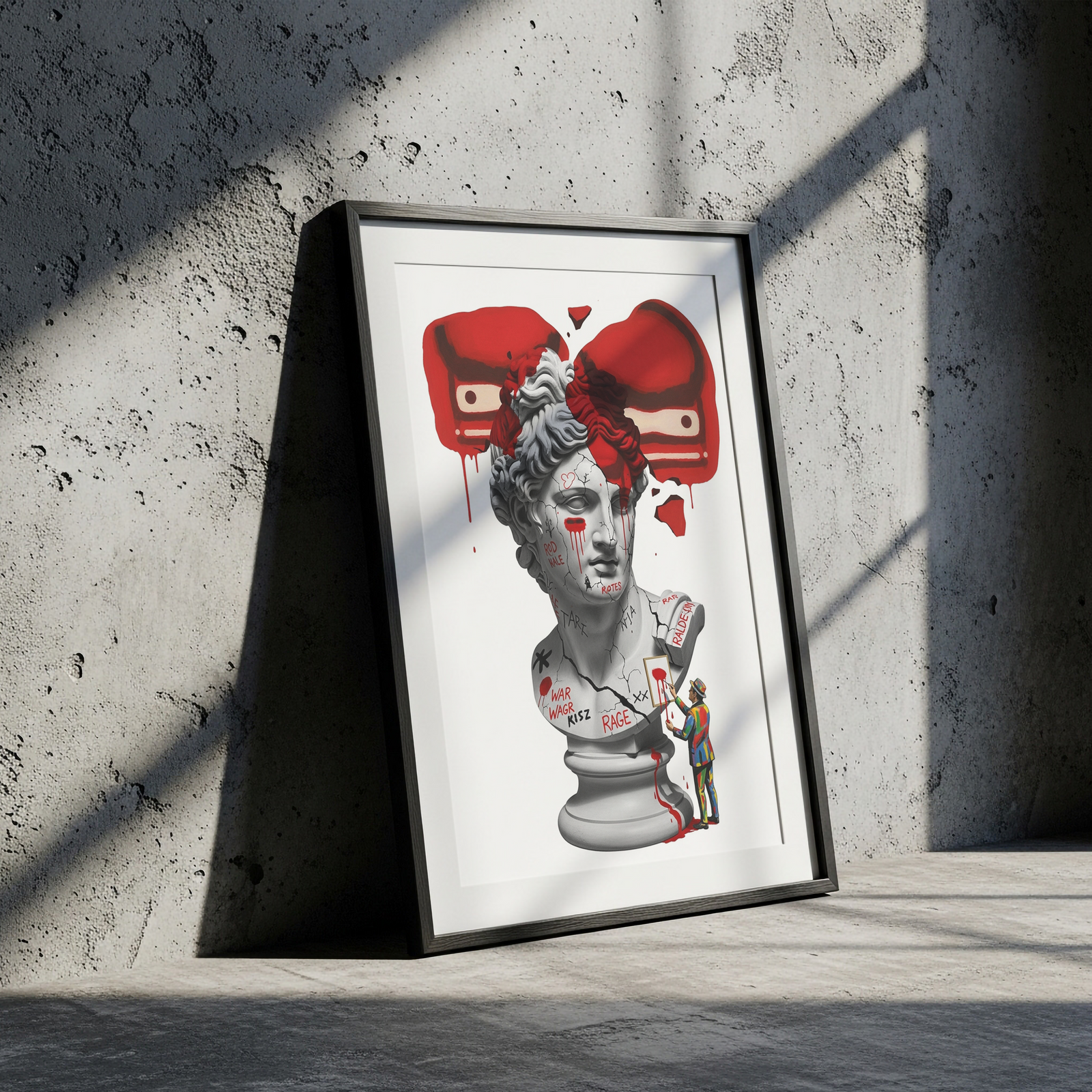 Rage Boxer — Surreal Apollo Bust Wall Art Print