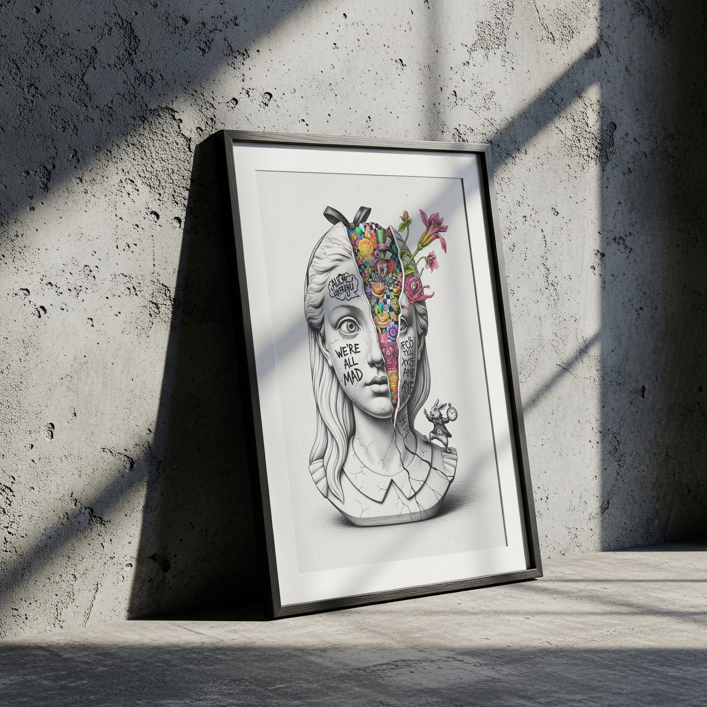 We're All Mad Here Alice — Surreal Wonderland Wall Art Print