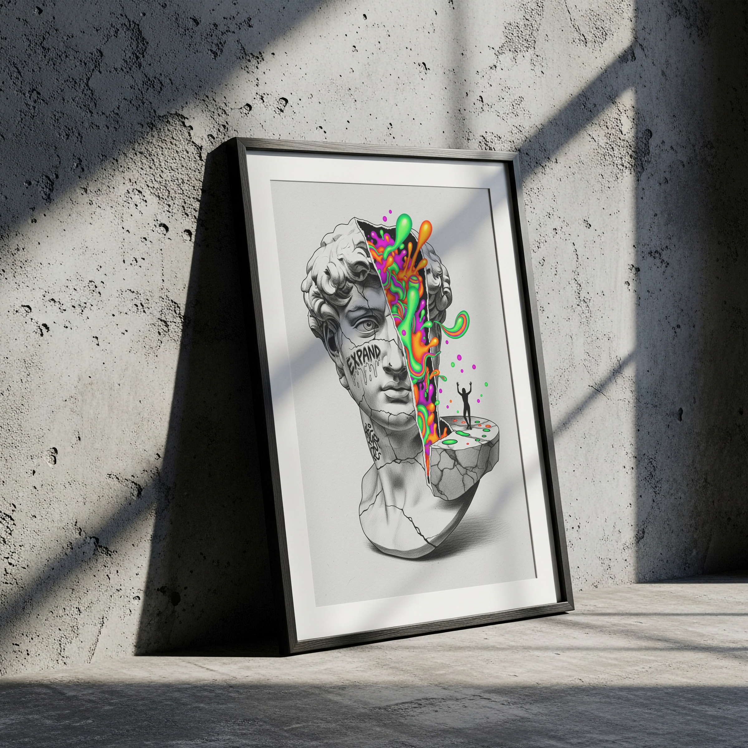 Expand Pop Art — Surreal David Bust Wall Art Print