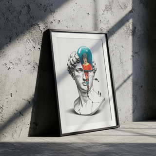 Aquarium Mind — Surreal David Bust Wall Art Print