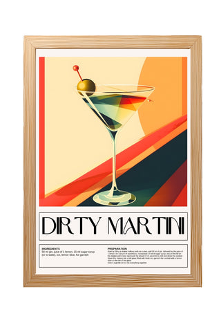 Dirty Martini Wall Art Print — Classic Olive Cocktail Poster