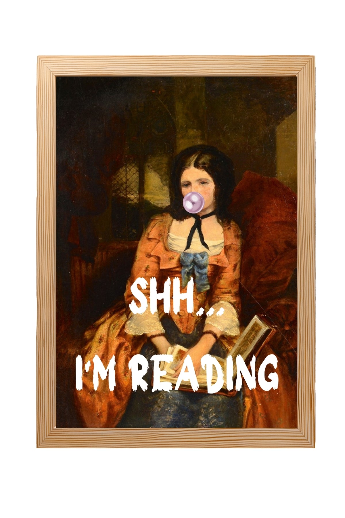 She is Reading Wall Art Print — Book Lover Feminine Quote Poster