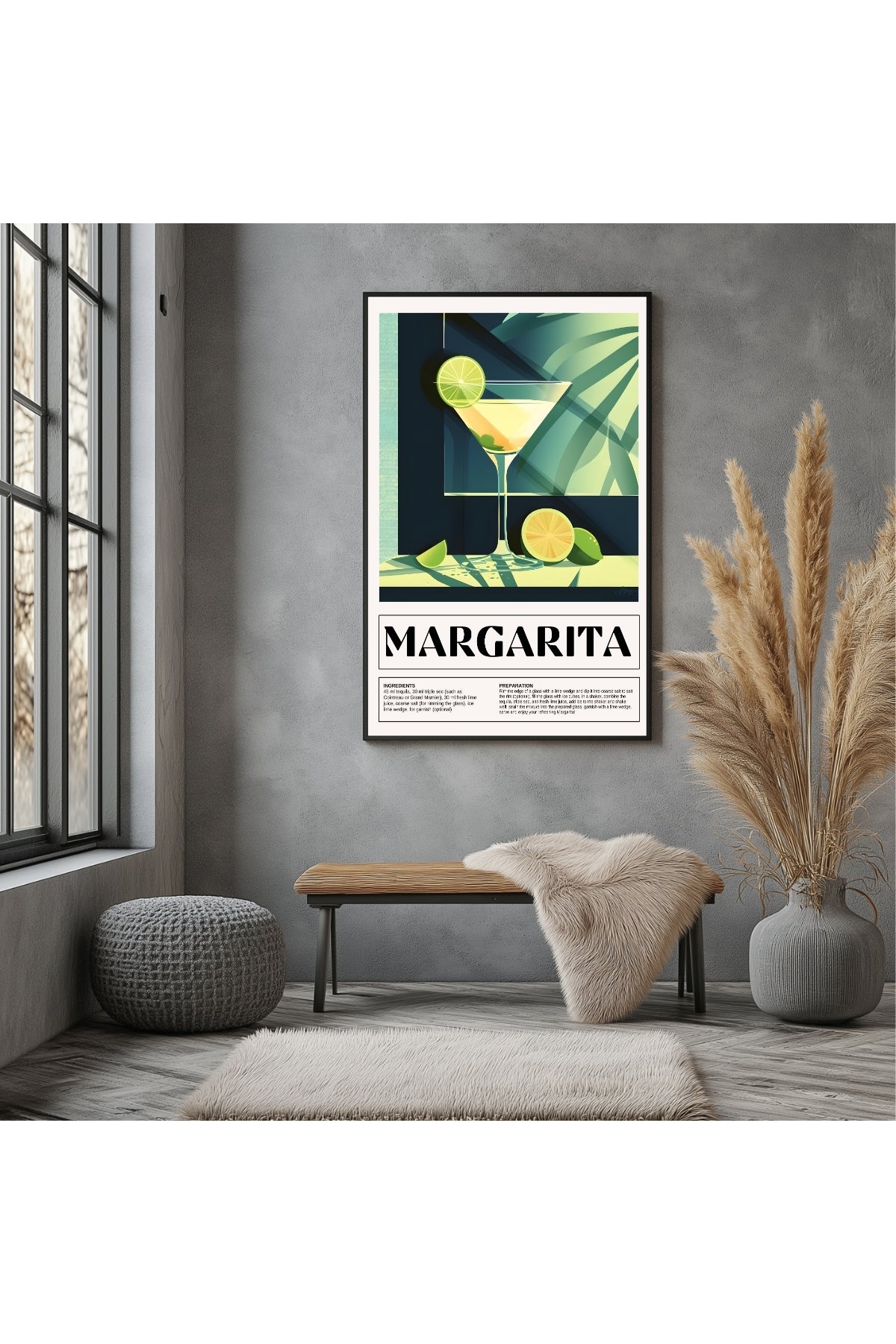 Margarita Wall Art Print — Classic Tequila Cocktail Poster