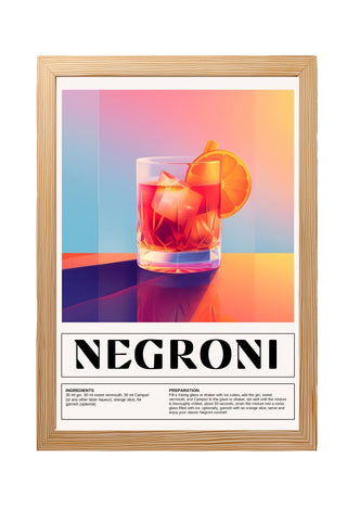 Negroni Wall Art Print — Italian Classic Cocktail Poster