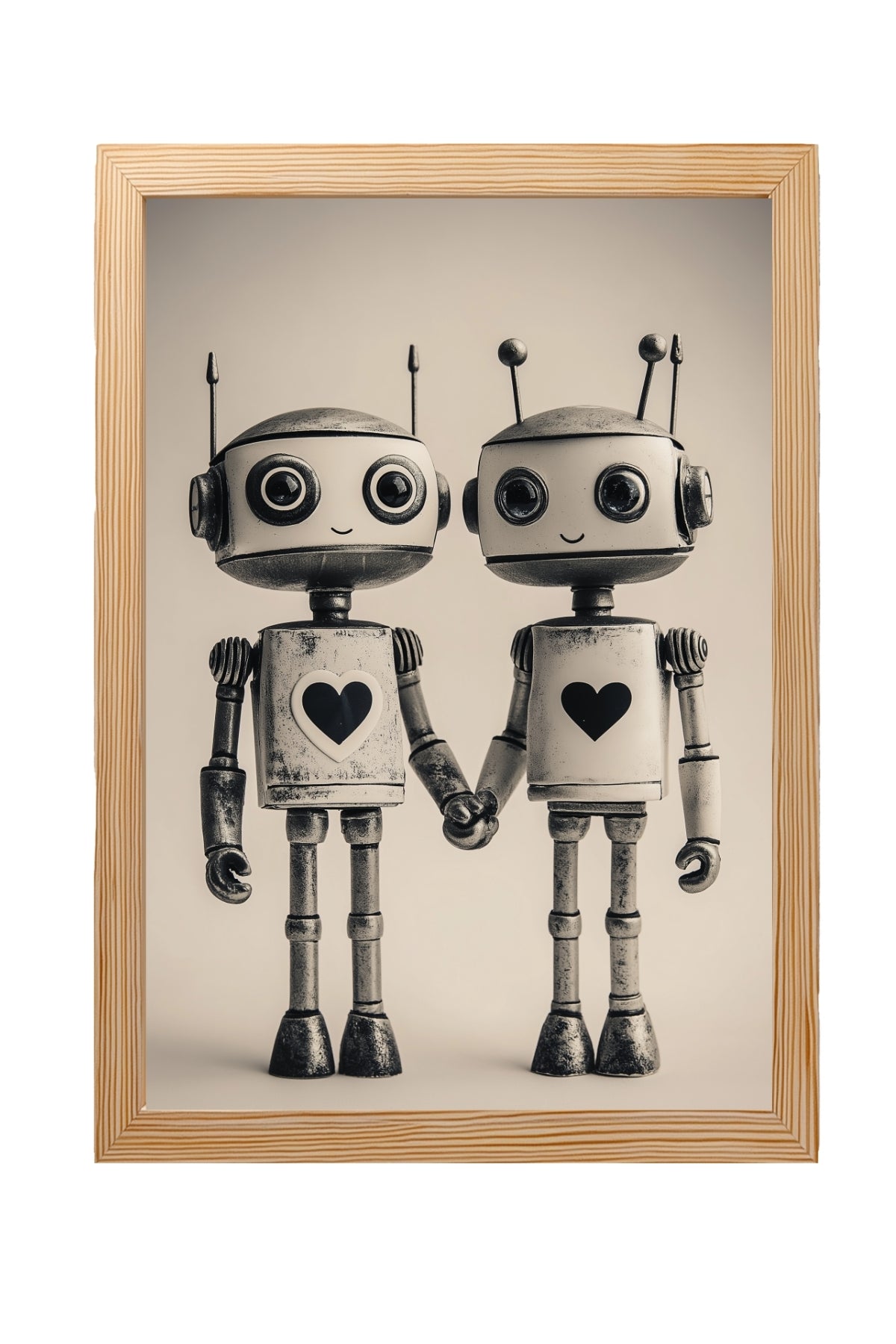 Mechanical Hearts Wall Art Print — Industrial Robot Love Poster